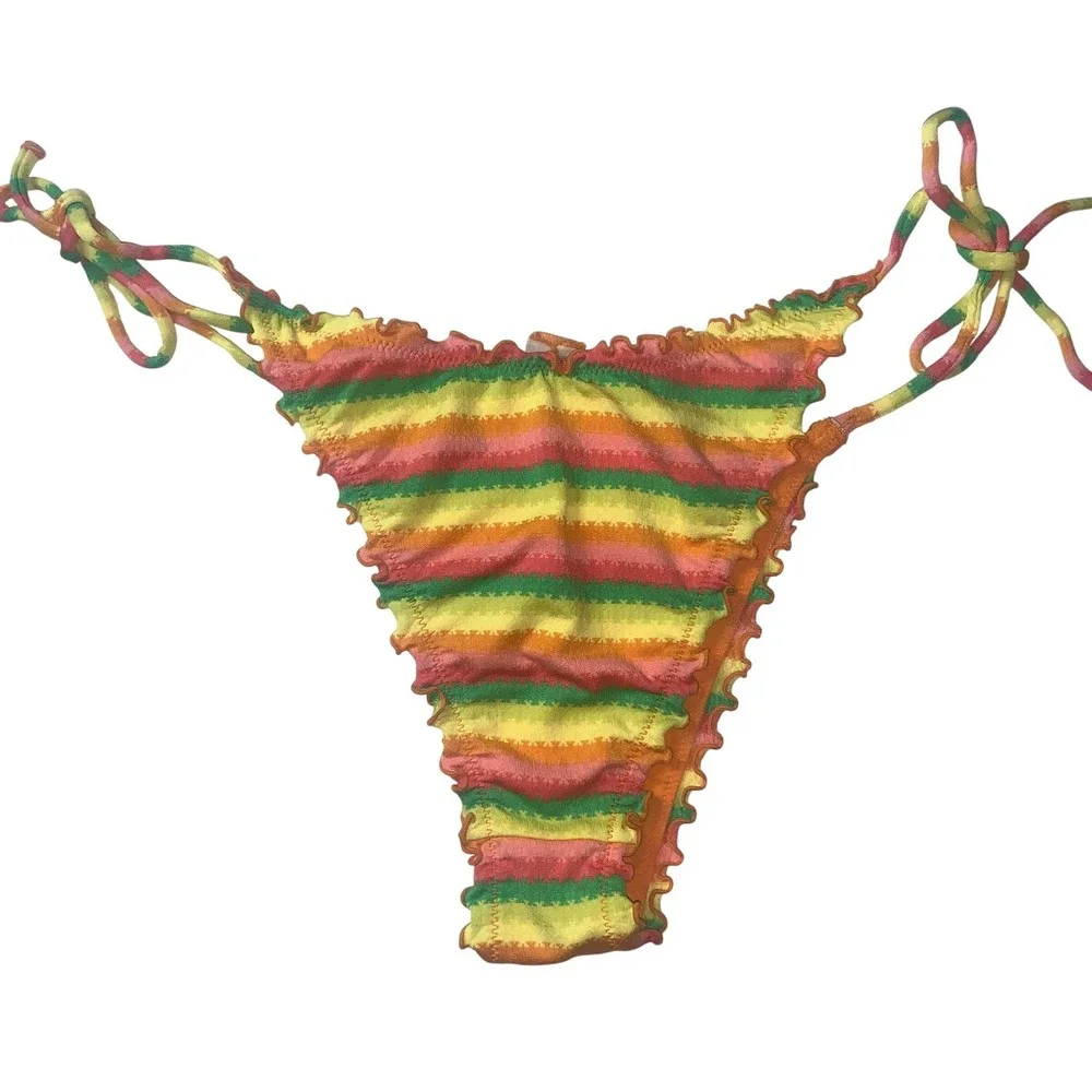 L*SPACE Under the Sun Bitsy Bikini Bottoms Tie Side Medium